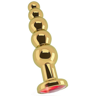Shots toys Rich Gold Plug Red Sapphire R5, Анальная елочка со стразом Shots toys Rich Gold Plug Red Sapphire R5, Анальная елочка со стразом