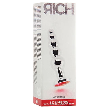 Shots toys Rich Silver Plug Red Sapphire R5 - Анальная пробка со стразом - купить в секс шопе Shots toys Rich Silver Plug Red Sapphire R5 - Анальная пробка со стразом - купить в секс шопе