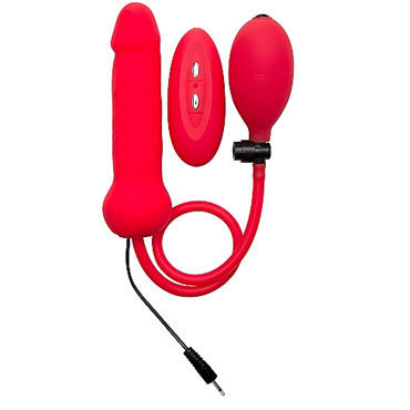 Ouch! Inflatable Vibrating Silicone Dong, красный, Расширяющийся анальный плаг Ouch! Inflatable Vibrating Silicone Dong, красный, Расширяющийся анальный плаг