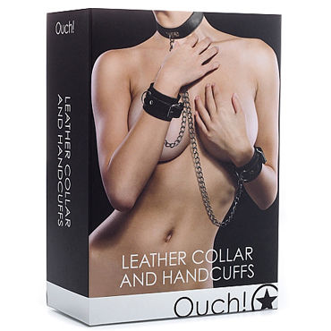 Ouch! Leather Collar and Handcuffs, черный - фото, отзывы Ouch! Leather Collar and Handcuffs, черный - фото, отзывы
