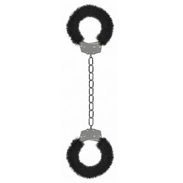 Ouch! Beginners Legcuffs Furry, черные, Наручники с мехом Ouch! Beginners Legcuffs Furry, черные, Наручники с мехом