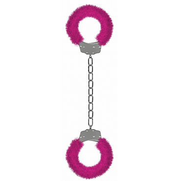 Ouch! Beginners Legcuffs Furry, розовые, Наручники с мехом Ouch! Beginners Legcuffs Furry, розовые, Наручники с мехом