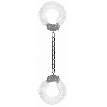 Ouch! Beginners Legcuffs Furry, белые, Наручники с мехом Ouch! Beginners Legcuffs Furry, белые, Наручники с мехом