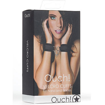 Ouch! Velcro Cuffs, черные - Наручники для рук и лодыжек - купить в секс шопе Ouch! Velcro Cuffs, черные - Наручники для рук и лодыжек - купить в секс шопе