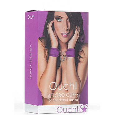 Ouch! Velcro Cuffs, фиолетовый - Наручники для рук и лодыжек - купить в секс шопе Ouch! Velcro Cuffs, фиолетовый - Наручники для рук и лодыжек - купить в секс шопе