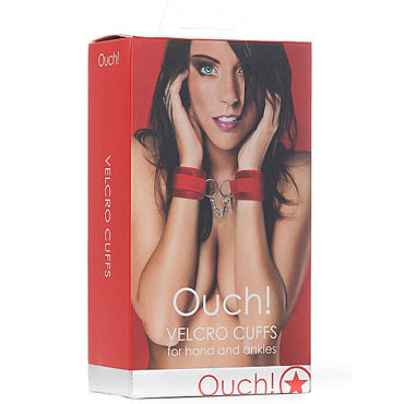 Ouch! Velcro Cuffs, красный - Наручники для рук и лодыжек - купить в секс шопе Ouch! Velcro Cuffs, красный - Наручники для рук и лодыжек - купить в секс шопе