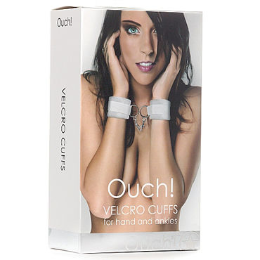 Ouch! Velcro Cuffs, белый - Наручники для рук и лодыжек - купить в секс шопе Ouch! Velcro Cuffs, белый - Наручники для рук и лодыжек - купить в секс шопе