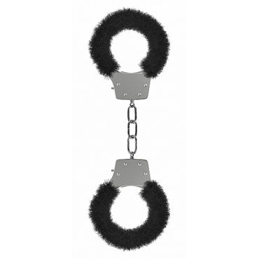 Ouch! Pleasure Handcuffs Furry, черные, Наручники с мехом Ouch! Pleasure Handcuffs Furry, черные, Наручники с мехом