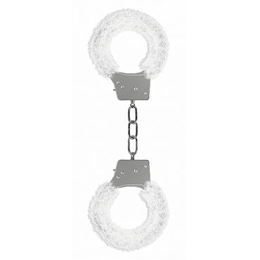 Ouch! Beginners Handcuffs Furry, белые, Наручники для начинающих с мехом Ouch! Beginners Handcuffs Furry, белые, Наручники для начинающих с мехом