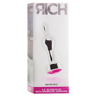 Shots Toys R8 Silver Plug Rose Red Sapphire - Анальная пробка с кристаллом - купить в секс шопе Shots Toys R8 Silver Plug Rose Red Sapphire - Анальная пробка с кристаллом - купить в секс шопе