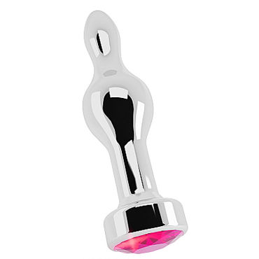 Shots Toys R8 Silver Plug Rose Red Sapphire, Анальная пробка с кристаллом Shots Toys R8 Silver Plug Rose Red Sapphire, Анальная пробка с кристаллом