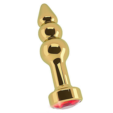Shots Toys R7 Gold Plug Red Sapphire, Анальная пробка с кристаллом Shots Toys R7 Gold Plug Red Sapphire, Анальная пробка с кристаллом