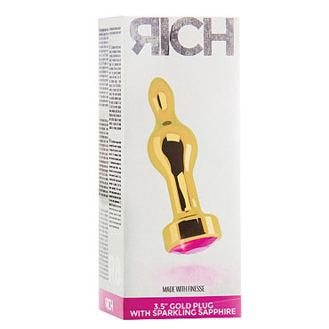 Shots Toys R8 Gold Plug Rose Red Sapphire - Анальная пробка с кристаллом - купить в секс шопе Shots Toys R8 Gold Plug Rose Red Sapphire - Анальная пробка с кристаллом - купить в секс шопе