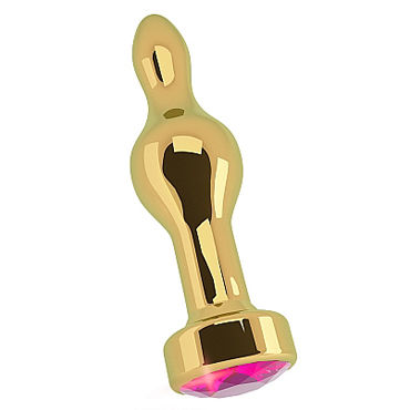 Shots Toys R8 Gold Plug Rose Red Sapphire, Анальная пробка с кристаллом Shots Toys R8 Gold Plug Rose Red Sapphire, Анальная пробка с кристаллом