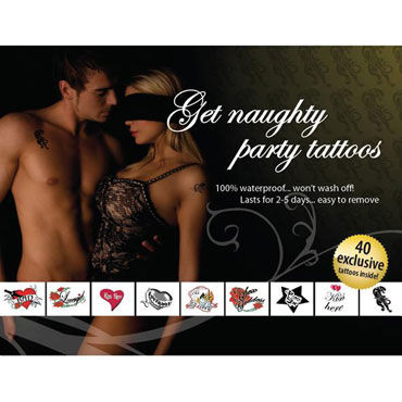 AdultBodyArt Get Naughty Party, Набор из 40 временных татуировок AdultBodyArt Get Naughty Party, Набор из 40 временных татуировок