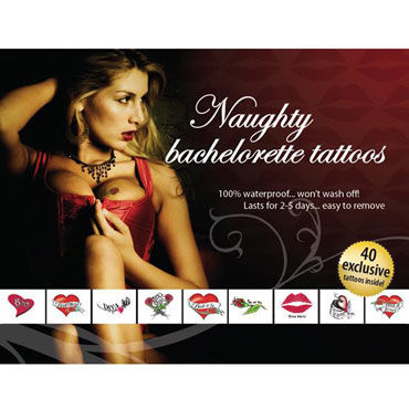 AdultBodyArt Naughty Bachelorette, Набор из 40 временных татуировок для девушек AdultBodyArt Naughty Bachelorette, Набор из 40 временных татуировок для девушек