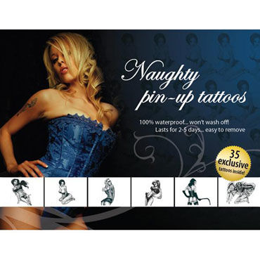 AdultBodyArt Naughty Pin-Up, Набор из 35 временных татуировок с изображением девушек AdultBodyArt Naughty Pin-Up, Набор из 35 временных татуировок с изображением девушек