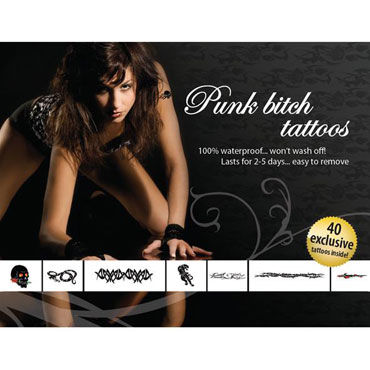 AdultBodyArt Punk Bitch, Набор из 40 временных татуировок AdultBodyArt Punk Bitch, Набор из 40 временных татуировок