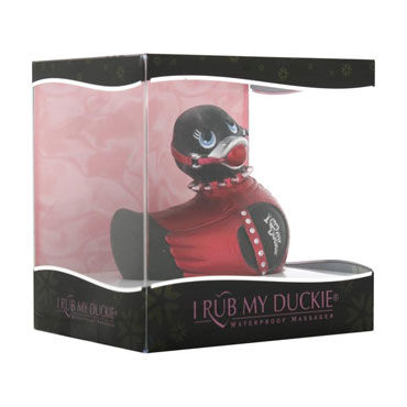 Bigteaze Toys I Rub My Duckie, черно-красный, Вибратор-утенок в стиле БДСМ, компктного размера Bigteaze Toys I Rub My Duckie, черно-красный, Вибратор-утенок в стиле БДСМ, компктного размера