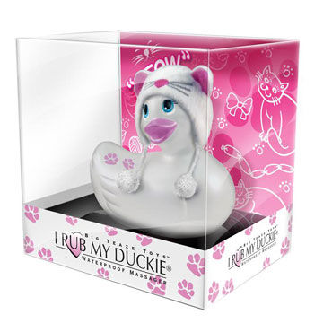 Bigteaze Toys I Rub My Duckie, белый, Компактный вибратор-утенок в костюме кошечки Bigteaze Toys I Rub My Duckie, белый, Компактный вибратор-утенок в костюме кошечки