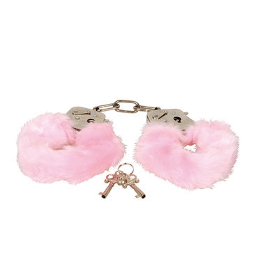 Eroflame Furry Love Cuffs, розовые, Металлические наручники с мехом Eroflame Furry Love Cuffs, розовые, Металлические наручники с мехом