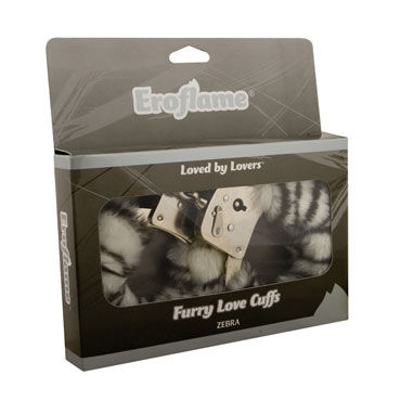 Eroflame Furry Love Cuffs, зебра - фото, отзывы Eroflame Furry Love Cuffs, зебра - фото, отзывы