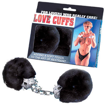 NMC Love Cuffs, черные, Металлические наручники с мехом NMC Love Cuffs, черные, Металлические наручники с мехом