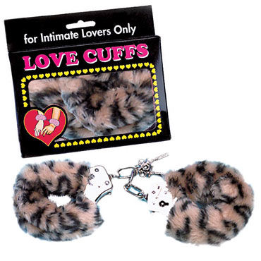 NMC Love Cuffs, леопардовые, Металлические наручники с мехом NMC Love Cuffs, леопардовые, Металлические наручники с мехом