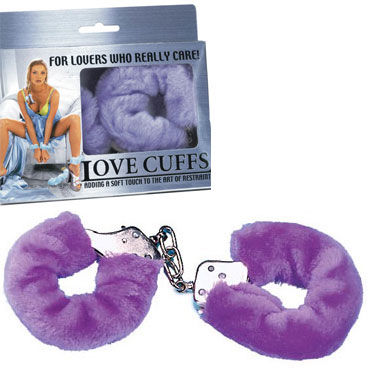 NMC Love Cuffs, фиолетовые, Металлические наручники с мехом NMC Love Cuffs, фиолетовые, Металлические наручники с мехом