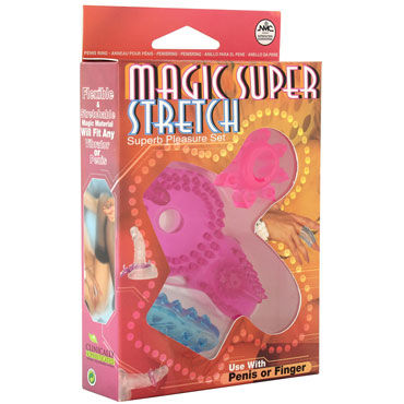 NMC Magic Super Stretch - Два эрекционных кольца и насадка - купить в секс шопе NMC Magic Super Stretch - Два эрекционных кольца и насадка - купить в секс шопе