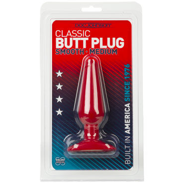Doc Johnson Classic Butt Plugs, красная - Анальная пробка среднего размера - купить в секс шопе Doc Johnson Classic Butt Plugs, красная - Анальная пробка среднего размера - купить в секс шопе
