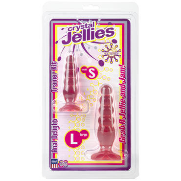 Doc Johnson Crystal Jellies Anal Trainer Kit, розовые - Две анальные ёлочки - купить в секс шопе Doc Johnson Crystal Jellies Anal Trainer Kit, розовые - Две анальные ёлочки - купить в секс шопе
