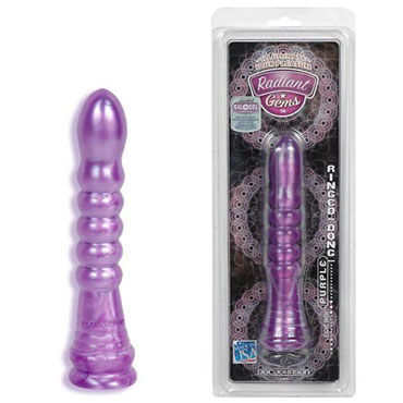 Doc Johnson Radiant Gems Ringed Dong, фиолетовый, Анальная ёлочка Doc Johnson Radiant Gems Ringed Dong, фиолетовый, Анальная ёлочка