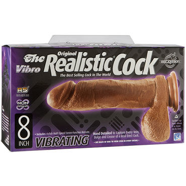 Doc Johnson Realistic Cocks 20 см, коричневый - Вибратор реалистичной формы - купить в секс шопе Doc Johnson Realistic Cocks 20 см, коричневый - Вибратор реалистичной формы - купить в секс шопе