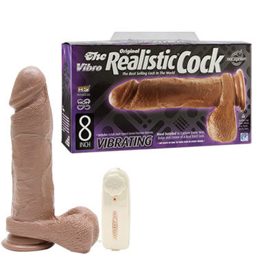 Doc Johnson Realistic Cocks 20 см, коричневый, Вибратор реалистичной формы Doc Johnson Realistic Cocks 20 см, коричневый, Вибратор реалистичной формы