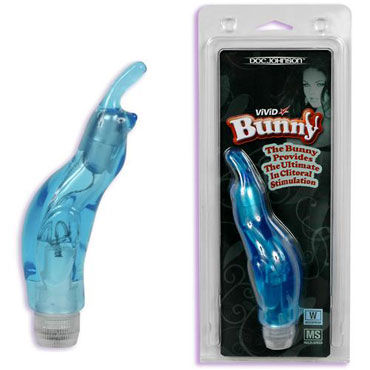 Doc Johnson Lannys Jelly Bunny, голубой, Вибромассажер в форме зайчика Doc Johnson Lannys Jelly Bunny, голубой, Вибромассажер в форме зайчика