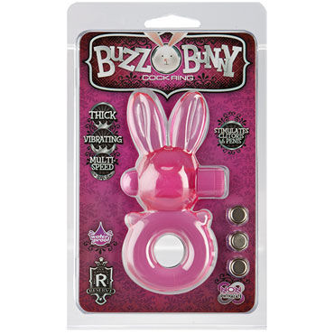 Doc Johnson Buzz Bunny, розовое - Эрекционное кольцо с вибропулей - купить в секс шопе Doc Johnson Buzz Bunny, розовое - Эрекционное кольцо с вибропулей - купить в секс шопе