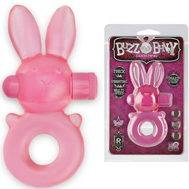 Doc Johnson Buzz Bunny, розовое, Эрекционное кольцо с вибропулей Doc Johnson Buzz Bunny, розовое, Эрекционное кольцо с вибропулей