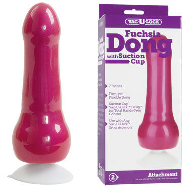 Doc Johnson Fuchsia Dong, Насадка для страпонов Vac-U-Lock Doc Johnson Fuchsia Dong, Насадка для страпонов Vac-U-Lock