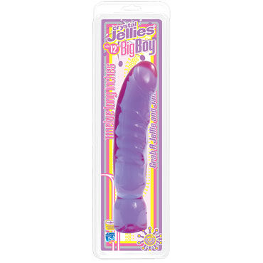 Doc Johnson Cristal Jellies Big Boy, фиолетовый - Фаллоимитатор большого размера - купить в секс шопе Doc Johnson Cristal Jellies Big Boy, фиолетовый - Фаллоимитатор большого размера - купить в секс шопе