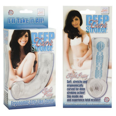 California Exotic Deep Curve Stroker - Прозрачный мастурбатор - купить в секс шопе California Exotic Deep Curve Stroker - Прозрачный мастурбатор - купить в секс шопе