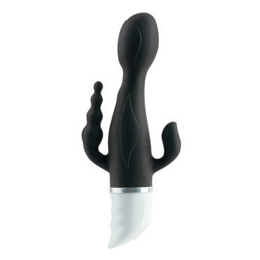 Pipedream Le Reve Silicone Posable Black, Вибратор с клиторальным и анальным отростком Pipedream Le Reve Silicone Posable Black, Вибратор с клиторальным и анальным отростком