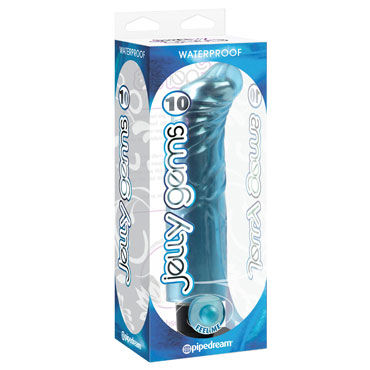 Pipedream Jelly Gems 10, синий, Супермягкий вибратор Pipedream Jelly Gems 10, синий, Супермягкий вибратор