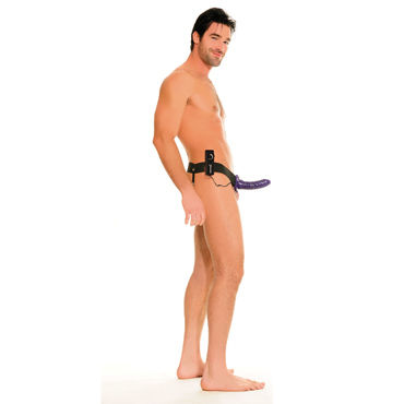 Pipedream Hollow Vibrating Hollow Strap-On, фиолетовый - - купить в секс шопе Pipedream Hollow Vibrating Hollow Strap-On, фиолетовый - - купить в секс шопе