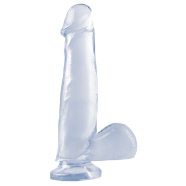 Pipedream Basix with Suction Cup 19 см, прозрачный, Реалистичный фаллоимитатор на присоске Pipedream Basix with Suction Cup 19 см, прозрачный, Реалистичный фаллоимитатор на присоске