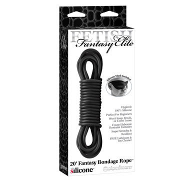 Pipedream Bondage Rope, черная, Силиконовая веревка для связывания Pipedream Bondage Rope, черная, Силиконовая веревка для связывания