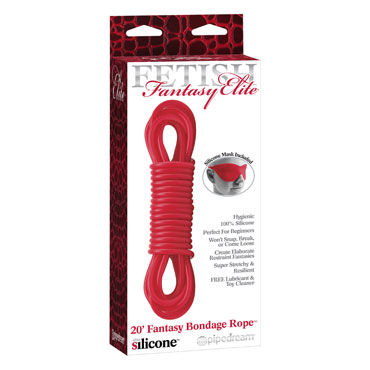 Pipedream Bondage Rope, красная, Силиконовая веревка для связывания Pipedream Bondage Rope, красная, Силиконовая веревка для связывания