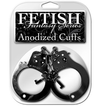 Pipedream Anodized Cuffs, черный, Металлические наручники Pipedream Anodized Cuffs, черный, Металлические наручники