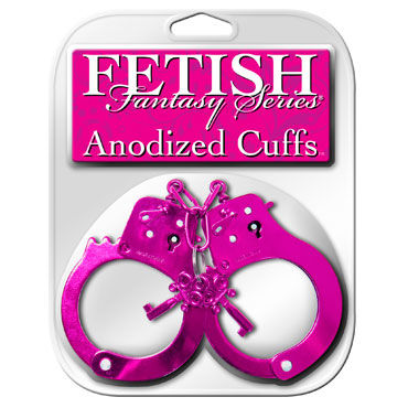 Pipedream Anodized Cuffs, розовые, Металлические наручники Pipedream Anodized Cuffs, розовые, Металлические наручники