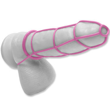 Pipedream Cockcage and Ring Set, розовый - Силиконовая сбруя на пенис и эрекционные кольца - купить в секс шопе Pipedream Cockcage and Ring Set, розовый - Силиконовая сбруя на пенис и эрекционные кольца - купить в секс шопе